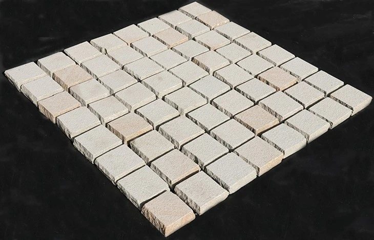 Beige Color Granite Cobble Paving Stone JRCP-O24