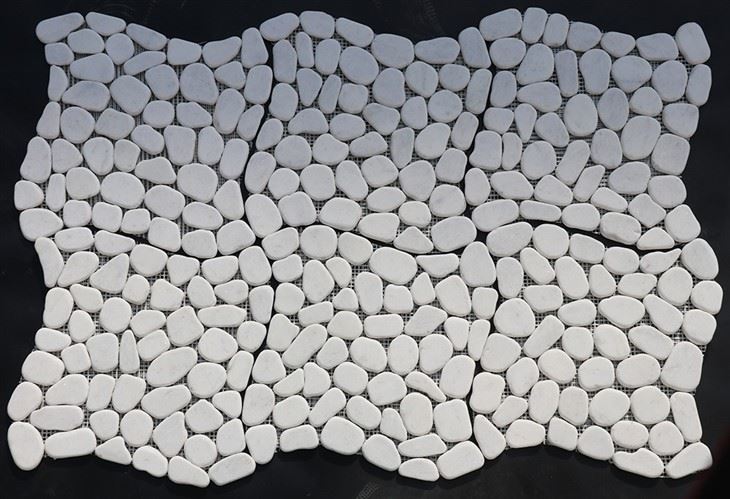 White Marble Pebble Mosaics JRSM-043