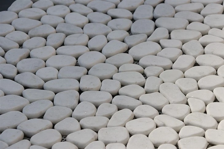 White Marble Pebble Mosaics JRSM-043